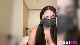Ahlam7578 mouth mask cleavage Big Tits nude OF