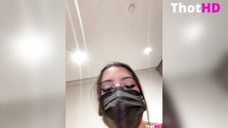 Ahlam7578 mouth mask Big Tits cleavage on bed Video_001