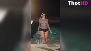 Jakarababy denim shorts wet poolside Big Tits Video Leak