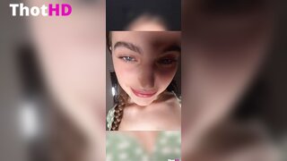 Hollybunny tongue out close-up saliva flat chest OnlyFans Leak
