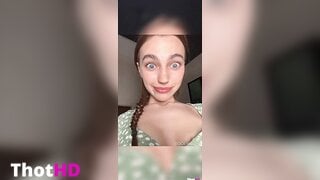 Hollybunny tongue out close-up saliva flat chest OnlyFans Leak