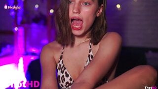Hoolybunny close-up bikini tongue out cat ears OnlyFans Leak