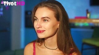Hollybunny close-up dress tongue out cleavage Video