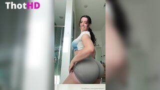 Jakara Mitchell ass mirror bathroom from behind OF