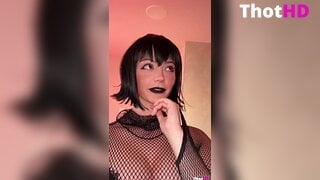 Athenakami cleavage fishnet top tongue out fishnet bodysuit OF Video