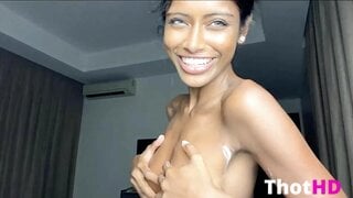 Annacelestex nude lotion tongue out OF