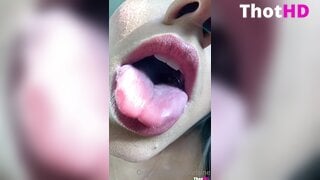 Littlelaine close-up tongue out cleavage nude Leaked OF Video