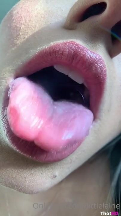 Littlelaine close-up tongue out cleavage nude Leaked OF Video