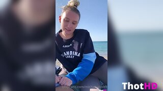 Michabubbles blowjob bg sex outdoor beach NSFW Video