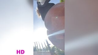 Michabubbles ass outdoor close-up from below Video