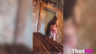 TheRealRebeccaJ bent over Hanging Tits topless OF Leak