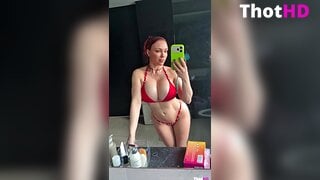Octokuro bikini Big Tits cleavage mirror