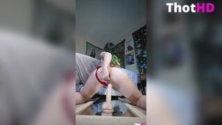 Bigtittygothegg masturbating from behind panties aside pussy insertion OnlyFans