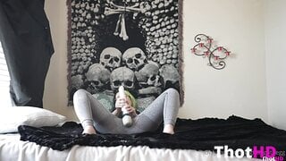 Bigtittygothegg masturbating spread legs vibrator hitachi Video Leak