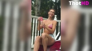 Rachel Cook bikini denim shorts outdoor Video