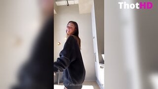 Mika Lafuente ass undressing from behind thighhighs OF