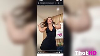 Mikaela Lafuente dress ass from behind from below OF Leak