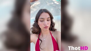 Mikaela Lafuente outdoor dress bikini flat chest Leaked Video