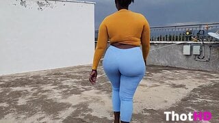 Apple Bottom 52 Wants to Bust a Guys Balls as She Rides So Hard