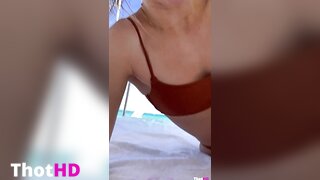 Riley Reid outdoor bikini beach downblouse Leaked Video