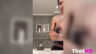 Mia Khalifa topless Big Tits pantyhose bathroom NSFW Video
