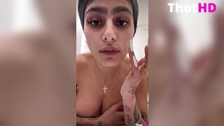 Mia Khalifa nude Big Tits bathroom Leaked OnlyFans