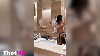 Mia Khalifa bathroom mirror topless Big Tits Leaked Video