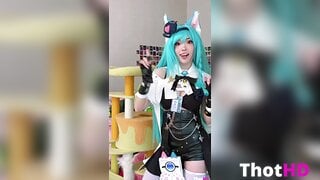 Emiru cat ears cat girl thighhighs cat tail Leaked Video