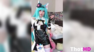 Emiru cat ears cat girl thighhighs cat tail Leaked Video