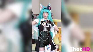 Emiru cat ears cat girl thighhighs cat tail OnlyFans