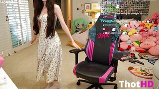 Emiru dress cleavage from behind OF