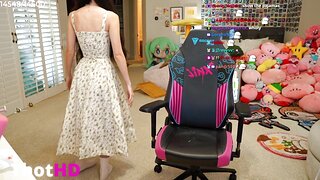Emiru dress cleavage from behind OF