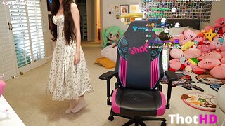Emiru dress cleavage from behind OF