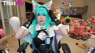 Emiru cat ears cleavage from behind OF Video