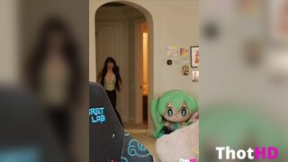 Emiru cleavage from behind OF Video