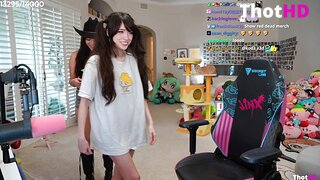 Emiru shorts boots tongue out OF Video