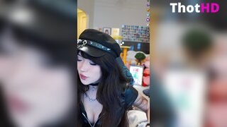 Emiru cleavage choker close-up OF Video