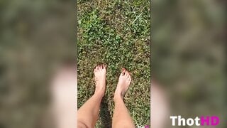 Haliey Welch feet toes pov outdoor Video