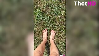 Haliey Welch feet toes pov outdoor Video