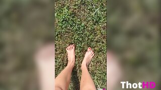 Haliey Welch feet toes pov outdoor Video