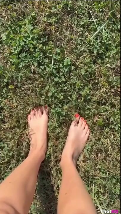 Haliey Welch feet toes pov outdoor Video
