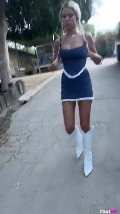 Haliey Welch outdoor boots pantyhose cleavage Leaked OF