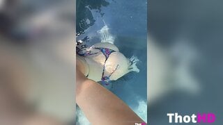 Angela White bikini Big Tits cleavage poolside OF Leak