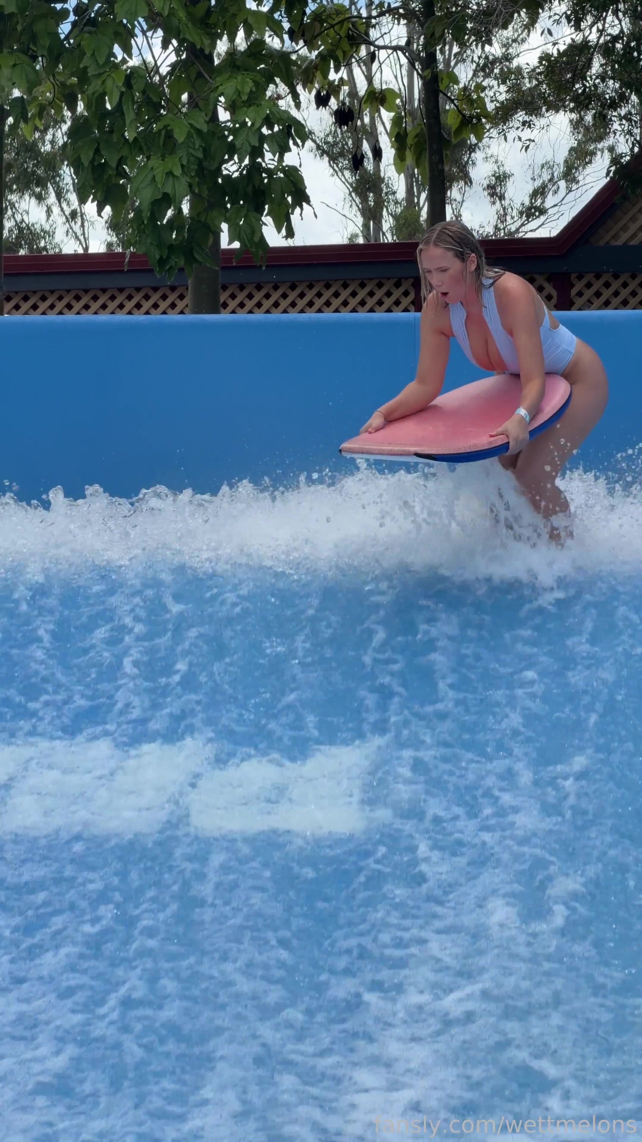 WettMelons outdoor bikini cleavage Big Tits