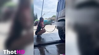 Ashley Matheson outdoor squatting shorts Leaked OnlyFans