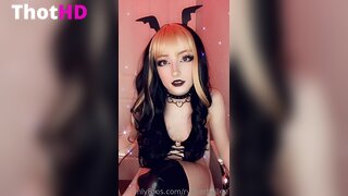 Rynkerbelle choker thighhighs close-up leotard OF Leak