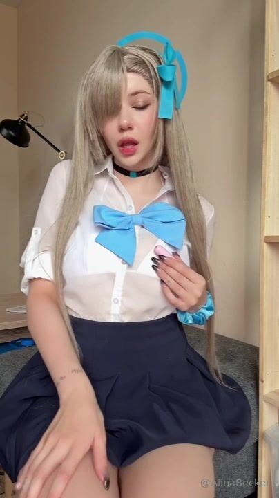 Alina Becker choker school uniform NSFW Video