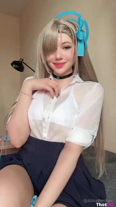 Alina Becker choker school uniform NSFW Video_001