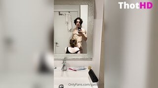 Gattouz mirror bathroom nude towel Leaked OF Video