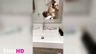 Gattouz mirror bathroom nude towel Leaked OF Video